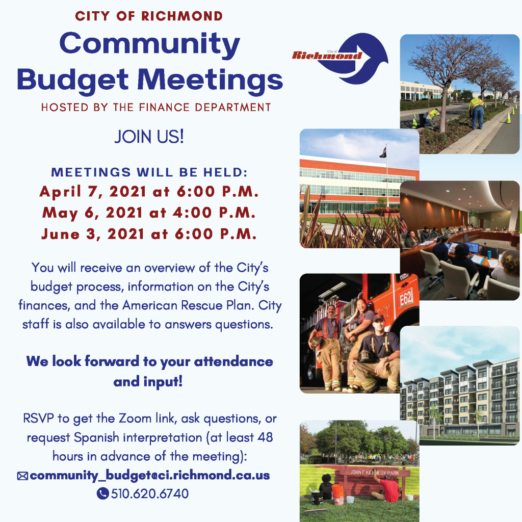 flier for City of Richmond Community Budget Meeting 040721